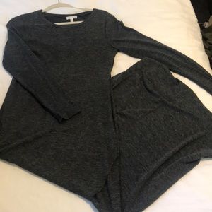 Long Leith maxi dark grey dress {form fitting}